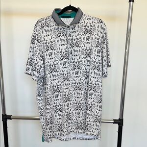 Greyson Men's White Animal Print Polo Shirt